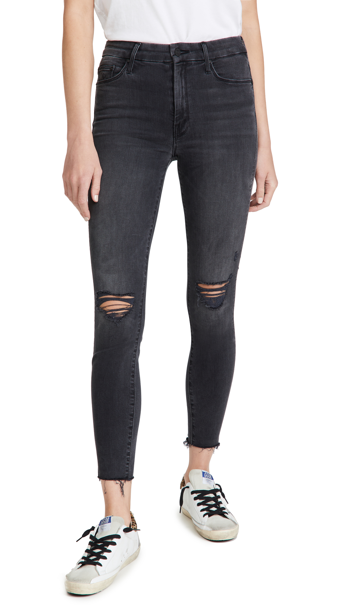 Women's The Looker Ankle Fray Jeans for Mothers | High Waist Distressed Denim Pants | Perfect for Casual Outings & Date Nights