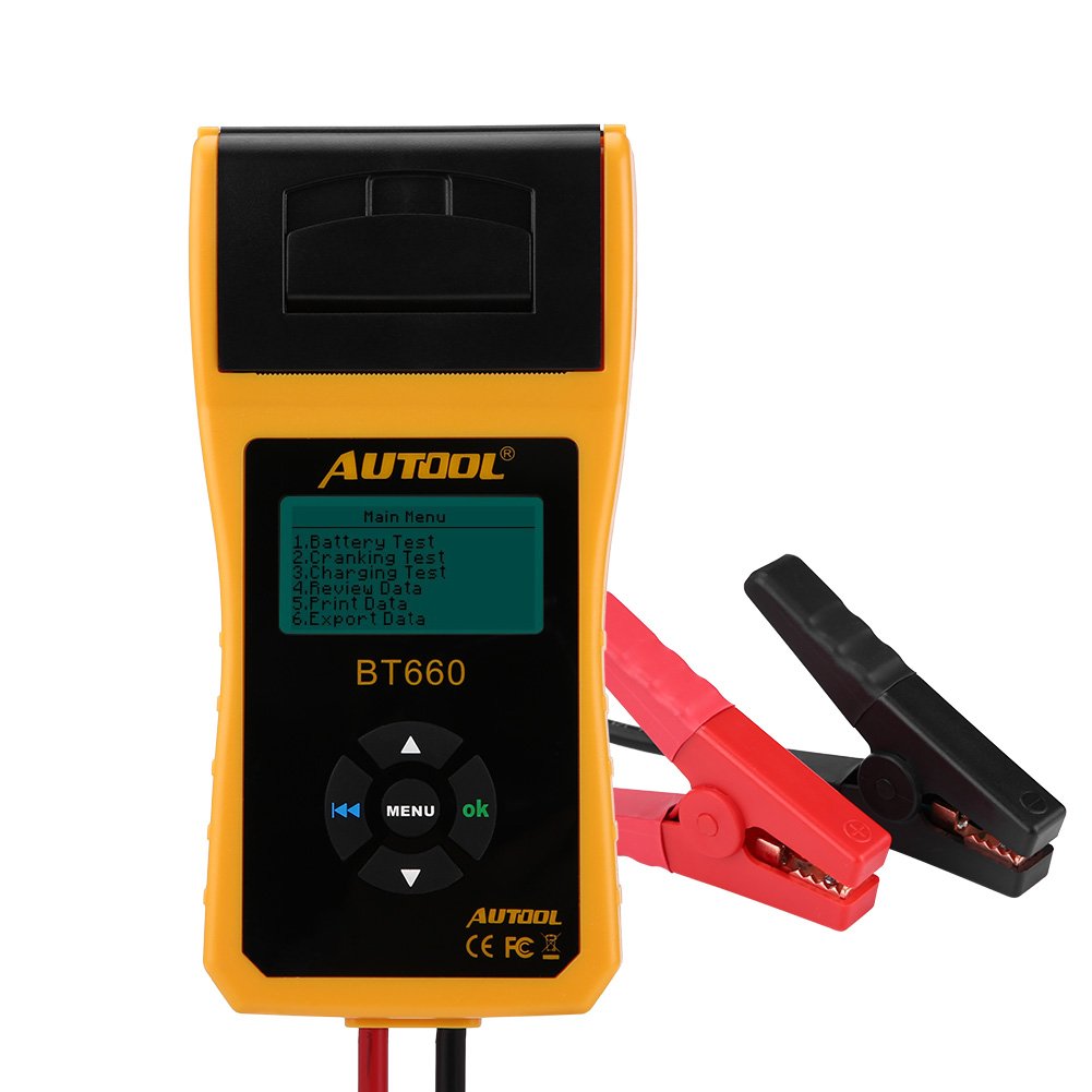 Keenso 12V Car Battery Tester - Digital Auto Battery Analyzer with Built-in Printer for Truck, Marine, Motorcycle, SUV & Boat - Perfect for Roadside Assistance & Vehicle Maintenance