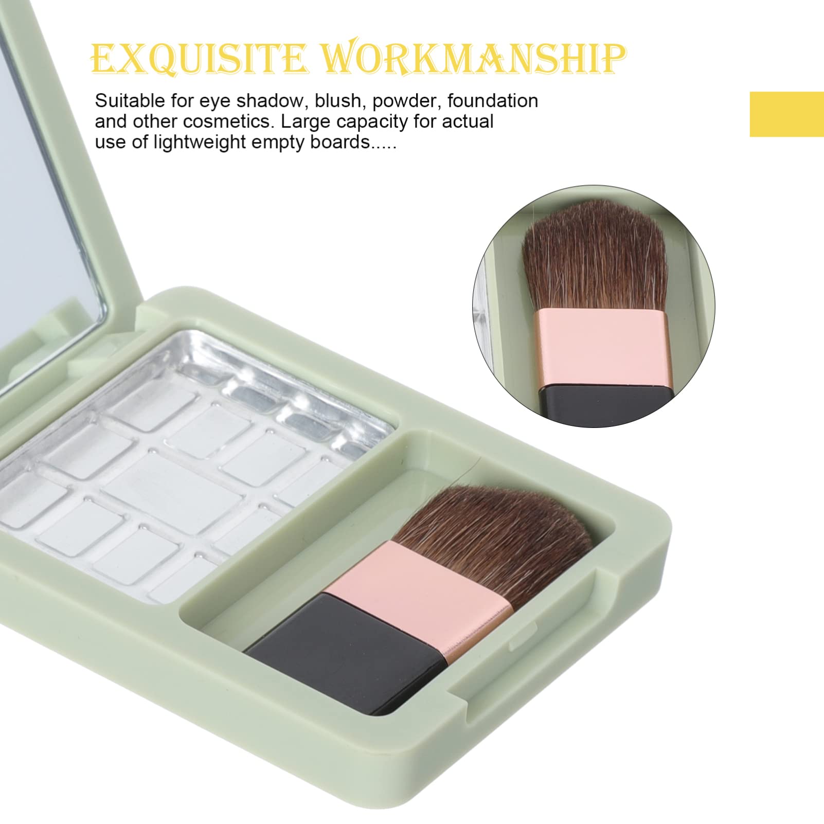 Lurrose 2-Pack Refillable Blush & Eyeshadow Palette - Empty Pressed Powder Case with Rubber Seal for Makeup Artists & Travel | DIY Cosmetic Kit, Highlighter & Blusher Storage Solution