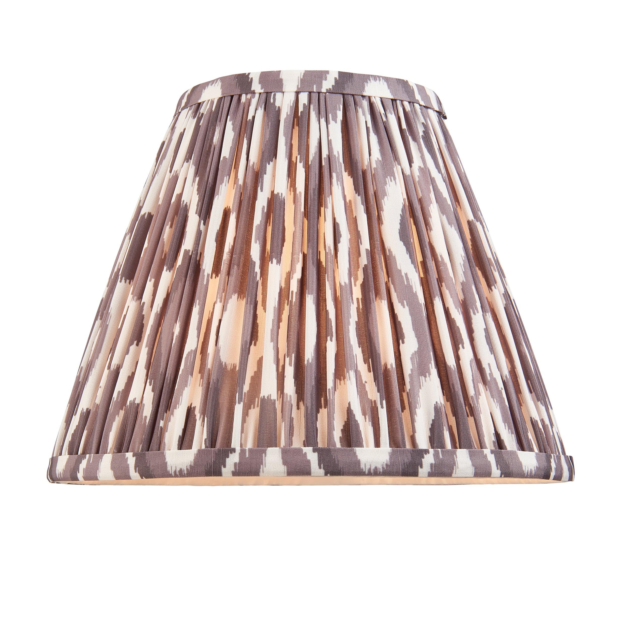 Bobble Ceramic Table Lamp with Ikat Pattern - 25cm Pearl Grey Shade for Bedroom, Living Room & Office Decor