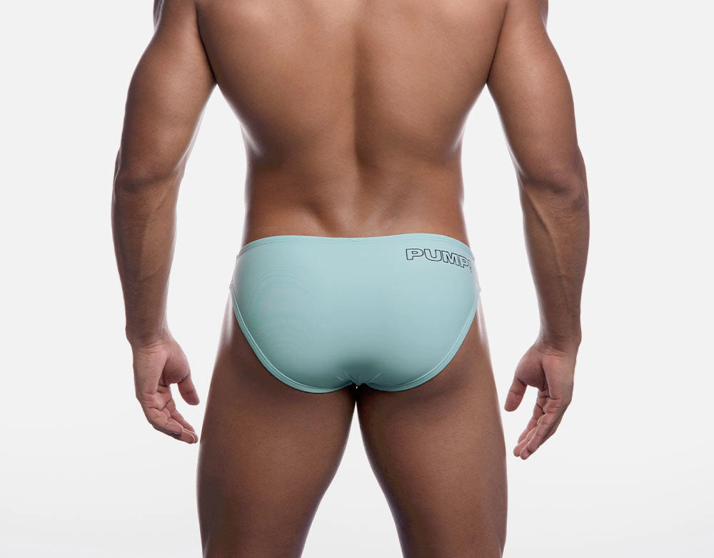 PUMP! Water Cheeky Swim Brief Teal - Stylish Men's Swimwear for Beach, Pool & Vacation | Comfortable & Quick-Drying Swim Trunks