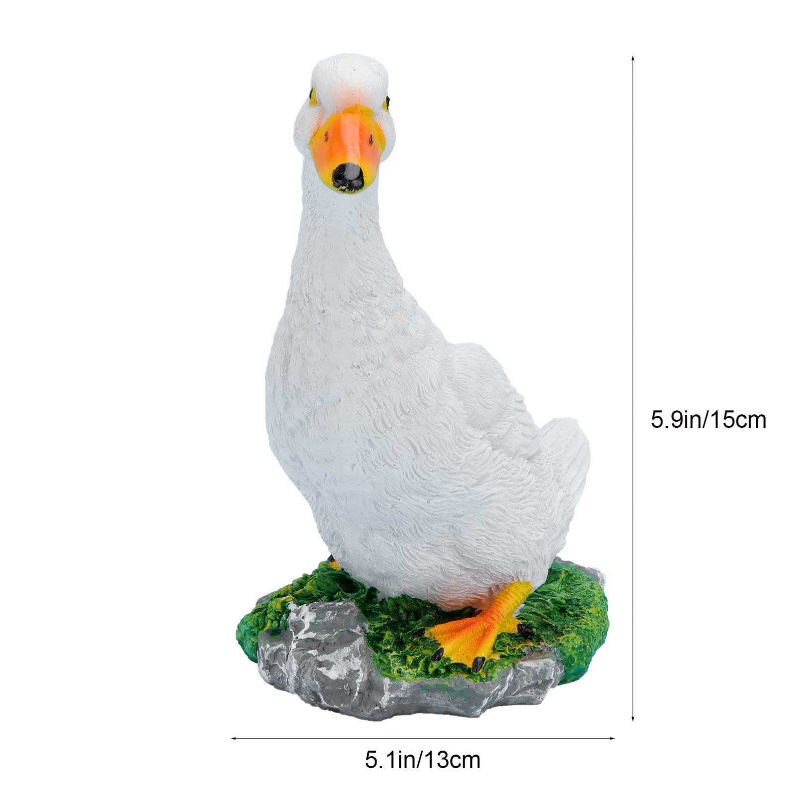 Cabilock White Ceramic Garden Statue - Poultry Farm Model Figurine for Pond, Lawn, Home & Office Decor - Perfect for Outdoor Garden, Patio, and Farmhouse Decoration