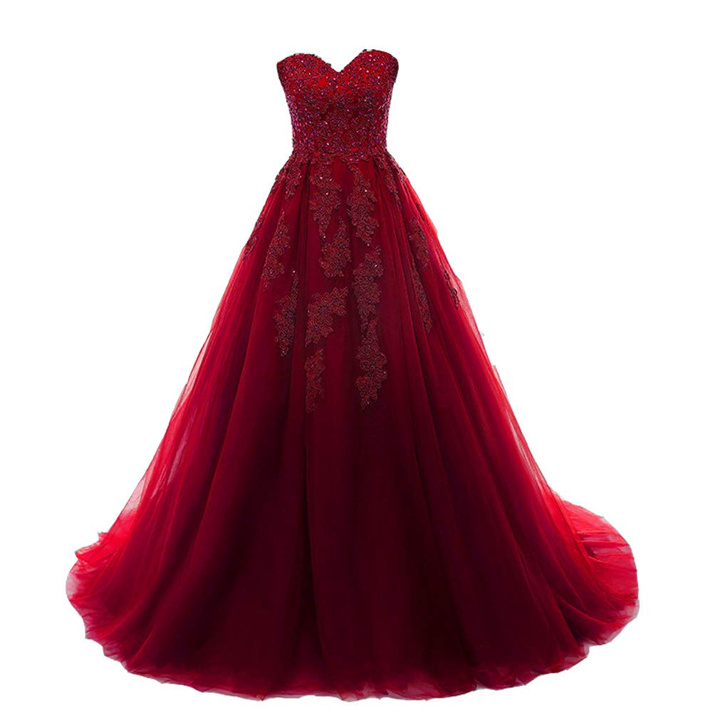 Elegant Beaded Lace Applique Long Formal Ball Gown for Women - Perfect for Prom, Evening Gala & Special Occasions