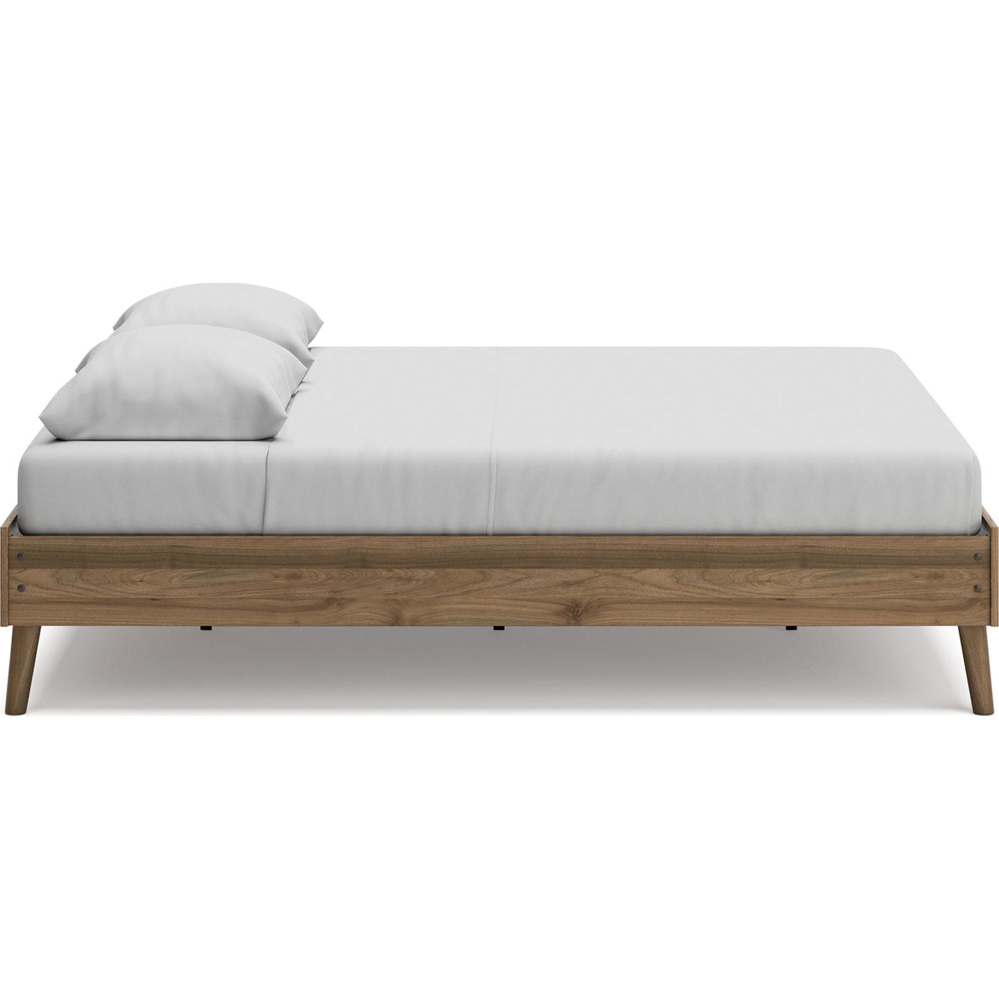 Aprilyn Queen Platform Bed Frame with Headboard - Honey Finish, Modern Minimalist Design for Bedroom, Sturdy Wooden Slat Support, Easy Assembly, Perfect for Master Bedroom, Guest Room, or Studio Apartment