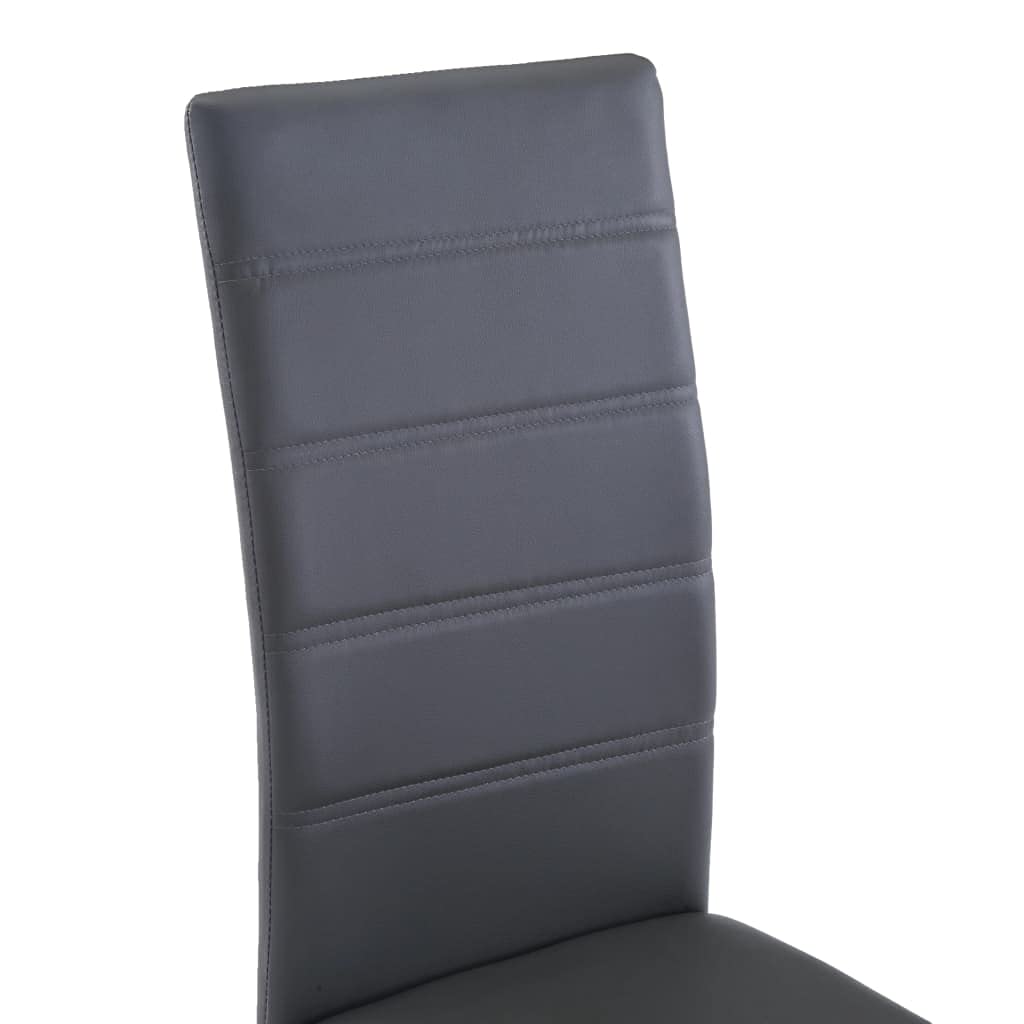 4 Pcs Urban Style Suede Leather Upholstered Dining Chairs - Modern Parson Chairs for Kitchen, Dining Room, Bedroom & Living Room - Gray Faux Leather Side Chairs | Perfect for Small Spaces, Apartments & Home Decor