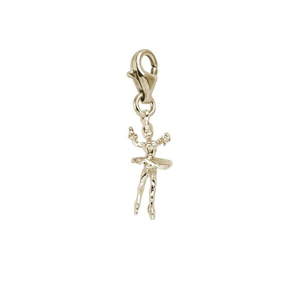 Ice Skater Charm with Lobster Claw Clasp - Silver Jewelry Charms for Bracelets & Necklaces - Perfect for DIY Jewelry Making and Gift Giving