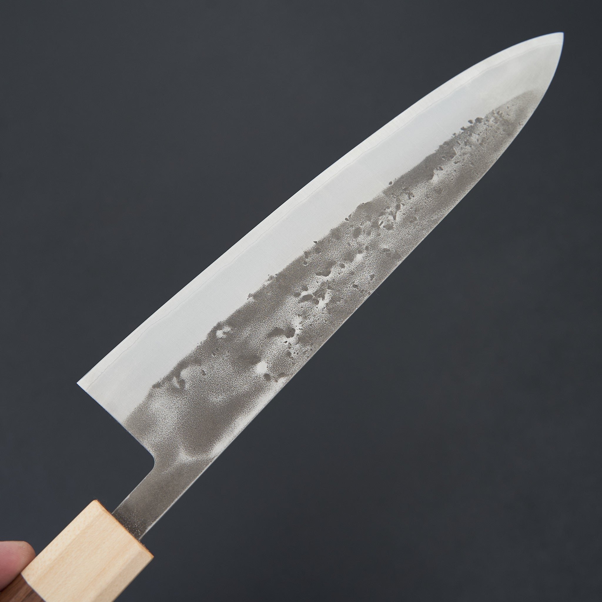 Hitohira TD Blue #2 Stainless Clad Nashiji Gyuto 210mm Japanese Chef Knife with Walnut Handle - Perfect for Sushi, Meat Cutting & Professional Kitchen Use