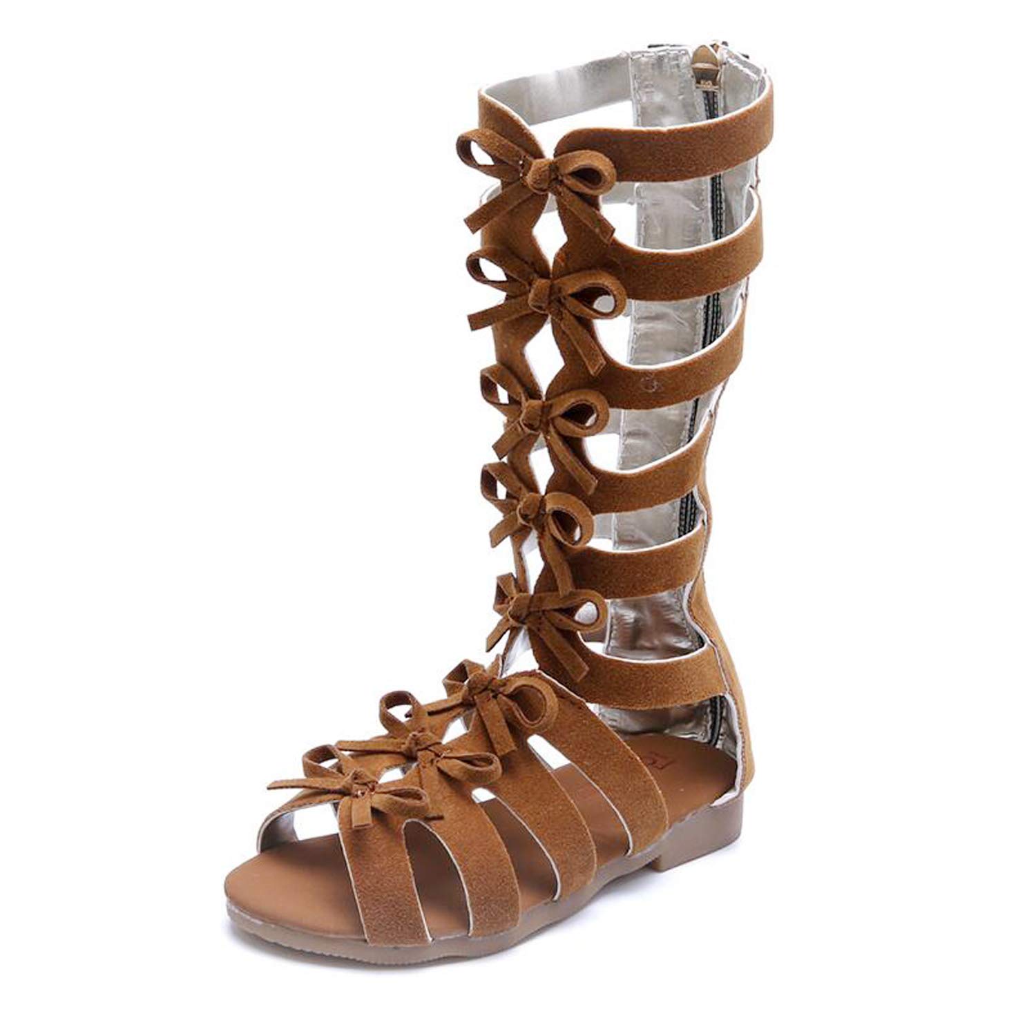 Girls' Small Bowtie Gladiator Sandals for Toddlers & Little Kids - Stylish Roman Sandals for Summer, Parties & Dress-Up Play