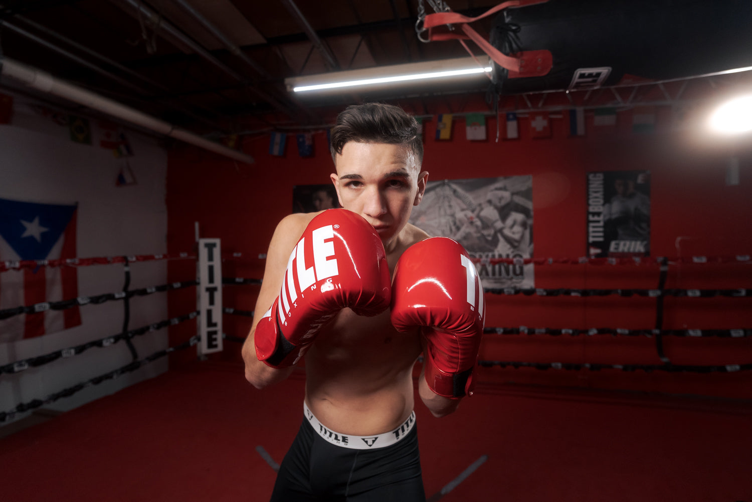 TITLE Boxing Inferno Intensity Elastic Training Boxing Gloves - Premium MMA & Fitness Workout Gear for Punching Bag, Sparring & Home Gym Training