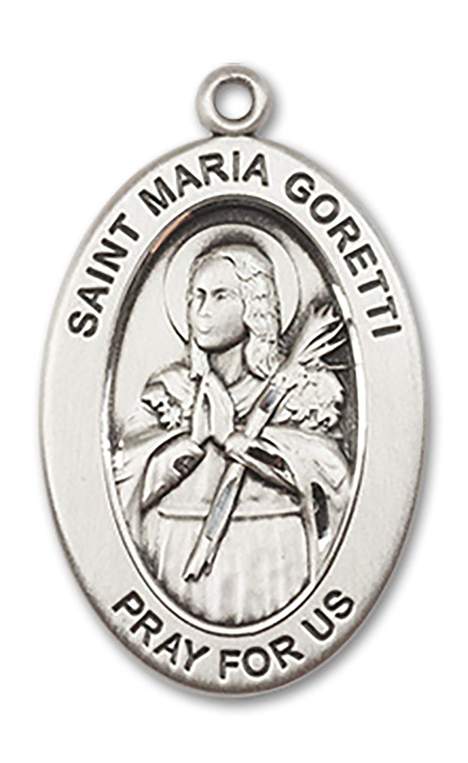 Sterling Silver Saint Medal with Stainless Steel Chain & Gift Box - Religious Jewelry for Prayer, Protection & Gifting