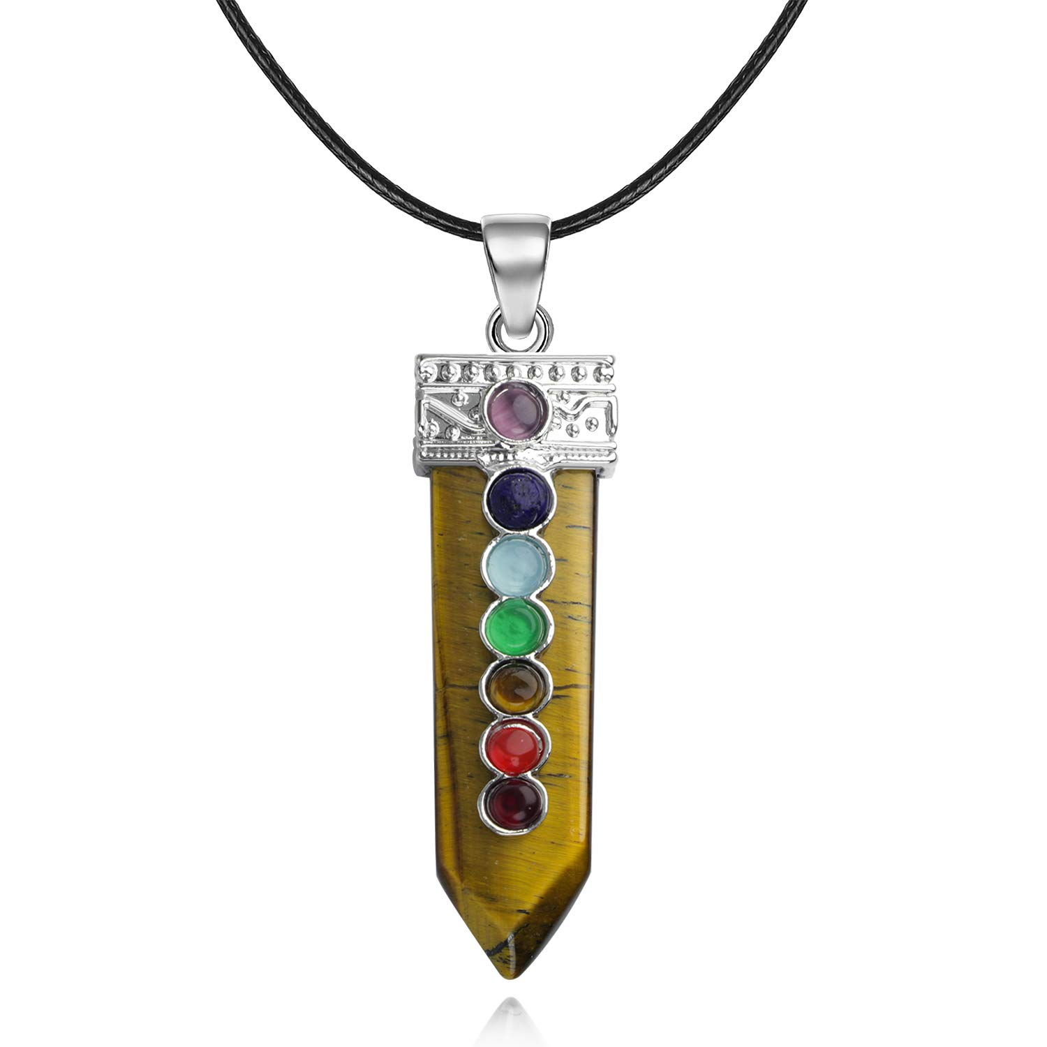 7 Chakra Healing Crystal Necklace for Women & Men - Natural Gemstone Pendant for Energy Balance & Spiritual Wellness - Perfect Birthday Gift for Her or Him - Yoga, Meditation & Daily Wear Jewelry