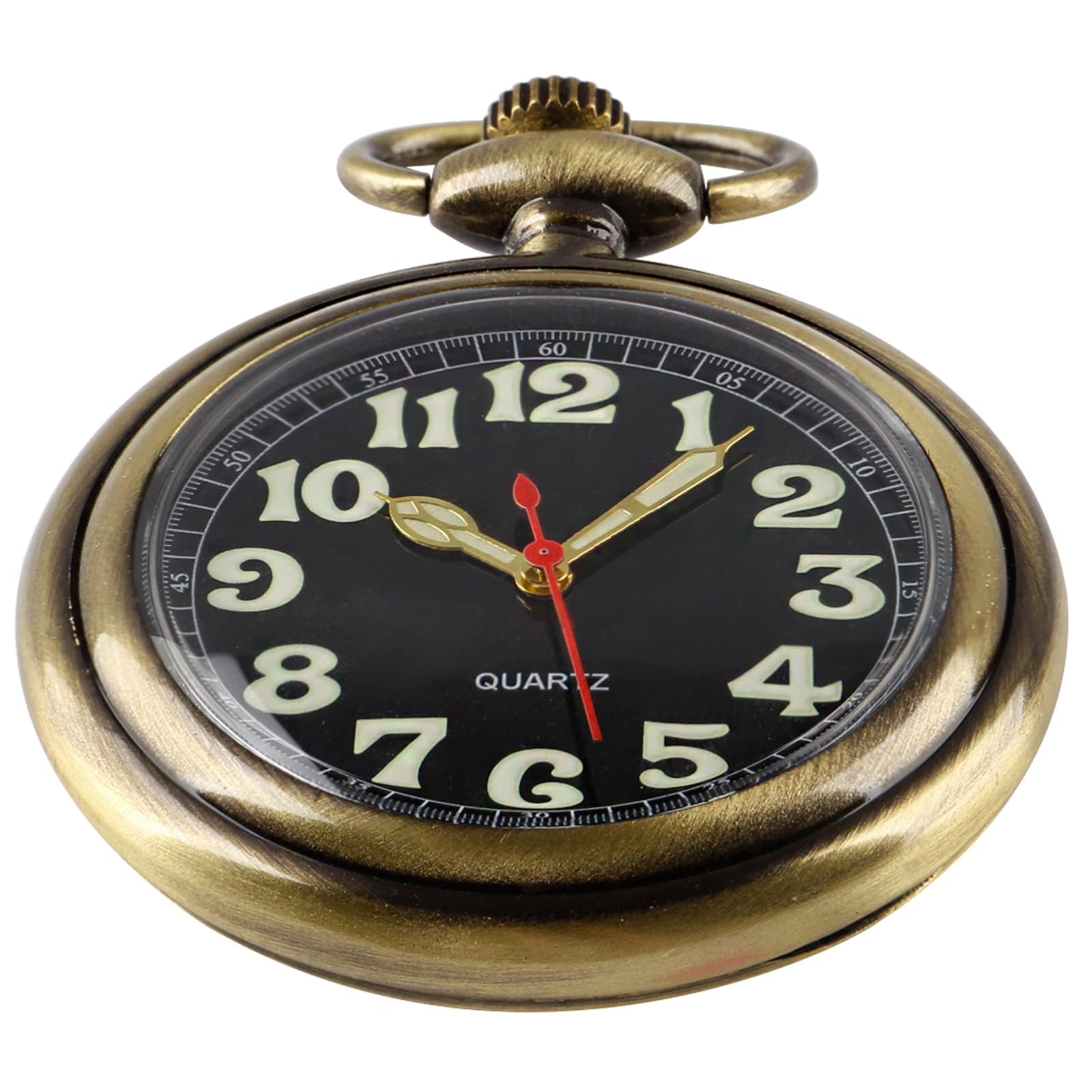Vintage Open-Face Men's Pocket Watch with Chain - Classic Silver Mechanical Pocket Watch for Gentlemen | Perfect for Formal Events, Weddings, and Vintage Style Accessories