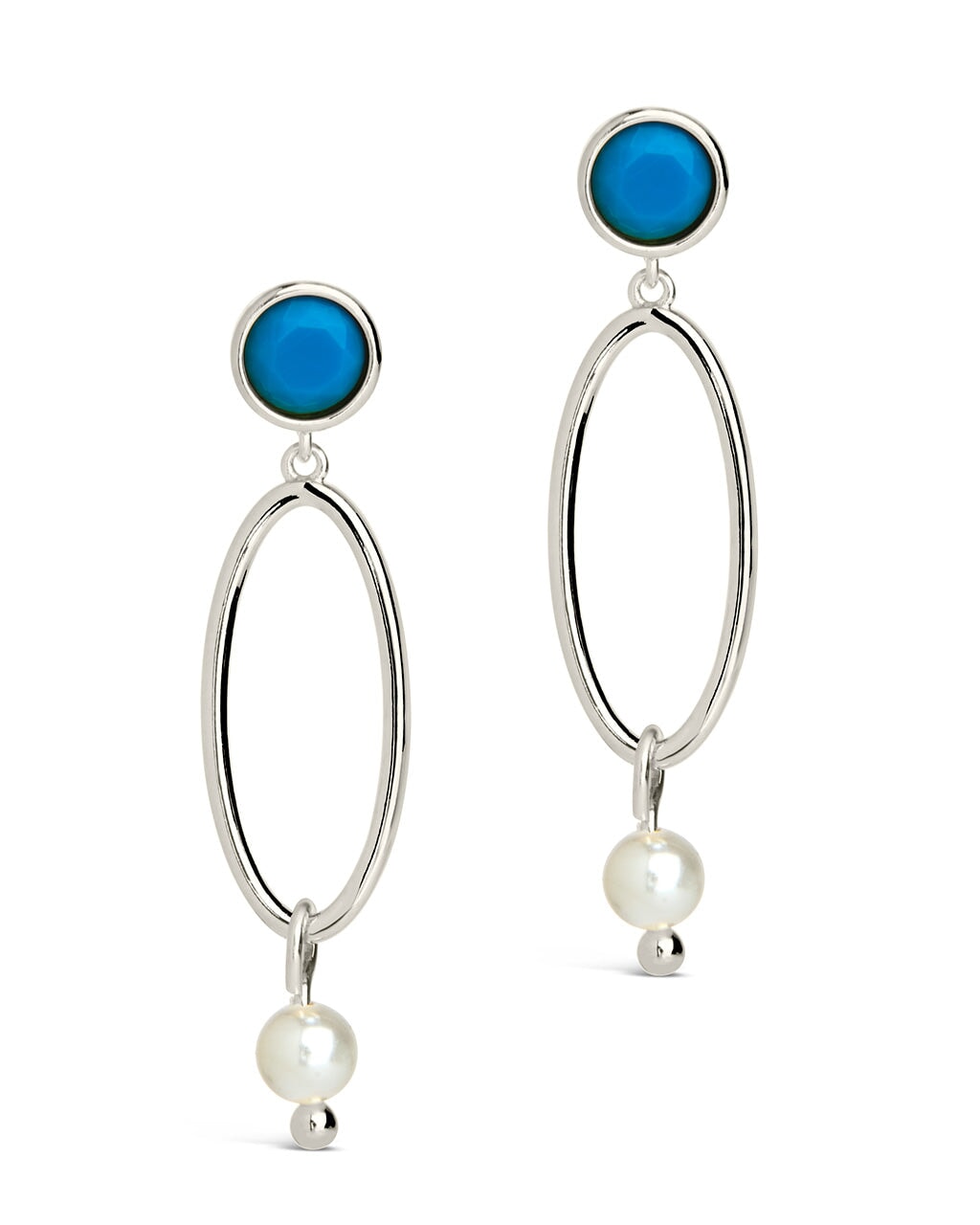 Exquisite Ula Turquoise & Pearl Drop Stud Earrings for Women – Handmade Boho Jewelry for Casual Wear, Parties & Special Occasions