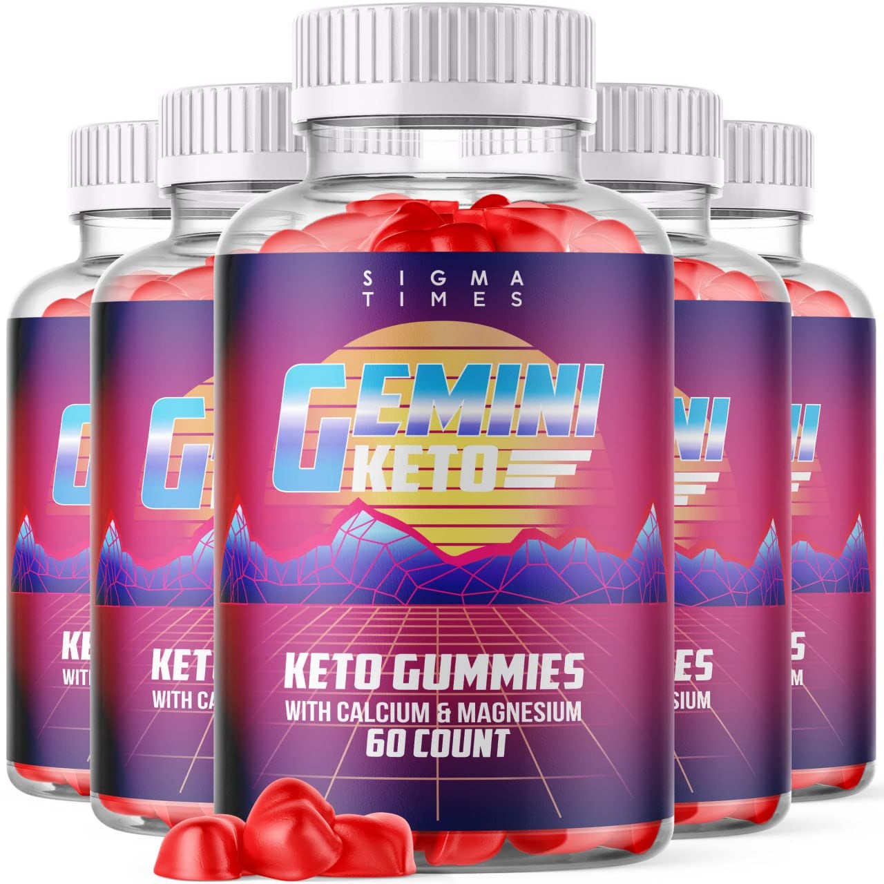 Sigma Times (5 Pack) Gemini Keto ACV Gummies - 300 Count | Low Carb Sugar Free Apple Cider Vinegar Supplement for Weight Loss & Energy Boost | Perfect for Ketogenic Diet, Intermittent Fasting & Healthy Lifestyle