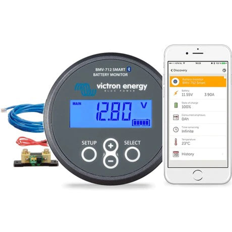 Victron BMV 712 Bluetooth Smart Battery Monitor with Voltage, Current & Power Measurement - Perfect for RVs, Boats & Solar Power Systems