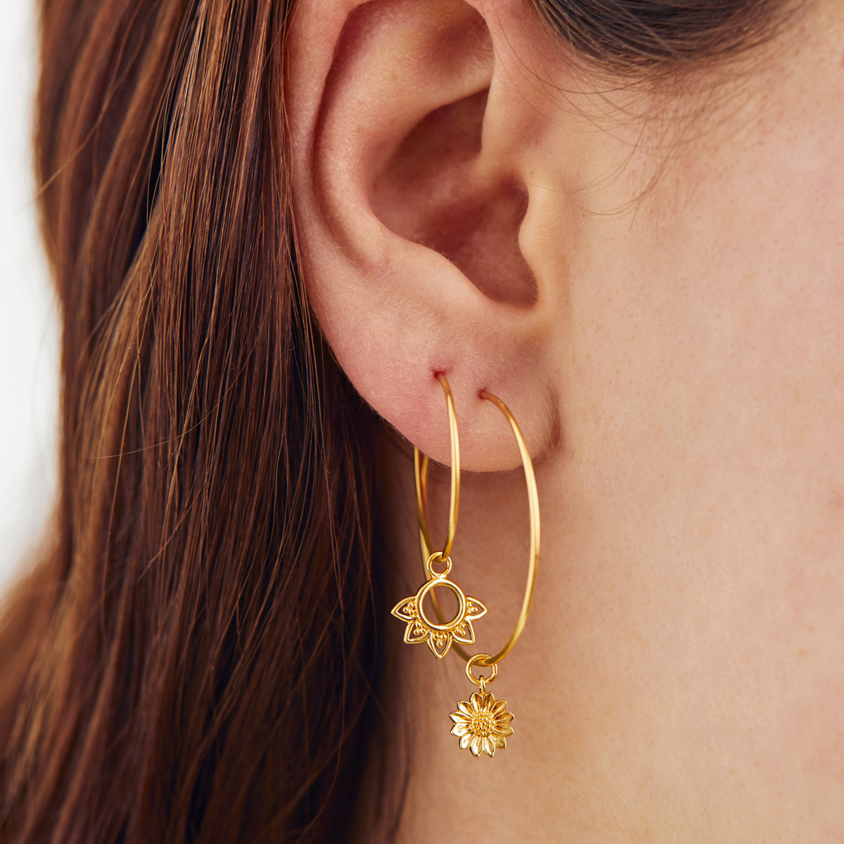 Rising Sun Gold Ear Charms - Elegant Dangle Earrings for Women, Perfect for Parties, Weddings & Everyday Wear