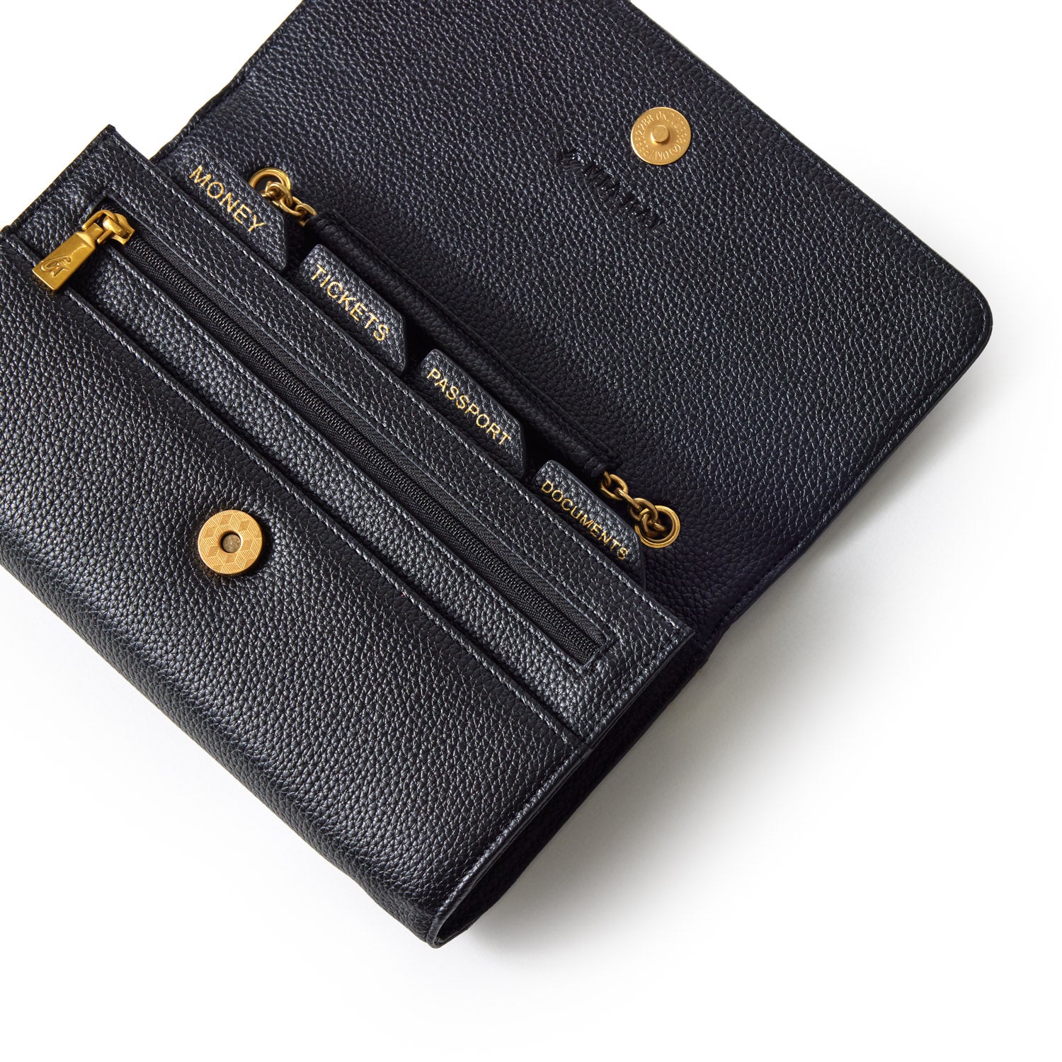 Pebble Travel Wristlet Wallet for Women - Stylish Black Crossbody Bag for Everyday Use, Travel & Shopping