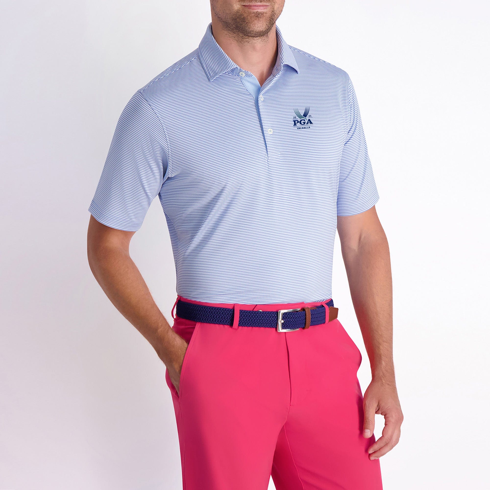 2024 PGA Championship Rich Stripe Polo Shirt for Men - Premium Golf Apparel for Tournaments & Casual Wear