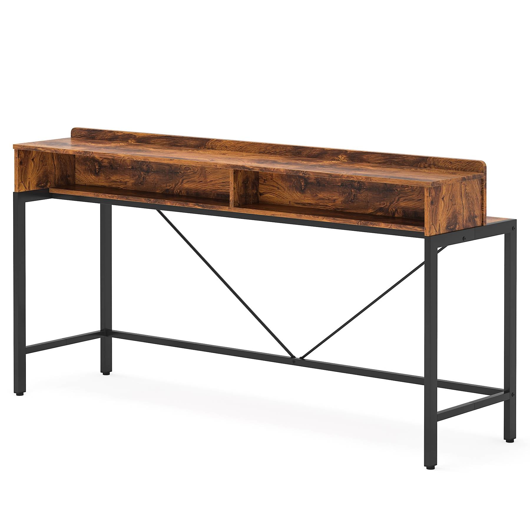 2 Tier Console Table with Open Shelves - 70.9