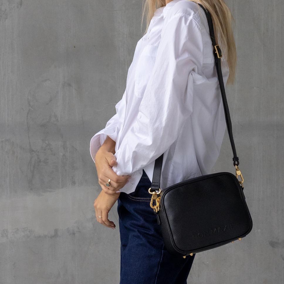 Stylish Sidekick Leather Crossbody Bag for Women - Black | Perfect for Everyday Use, Travel & Shopping