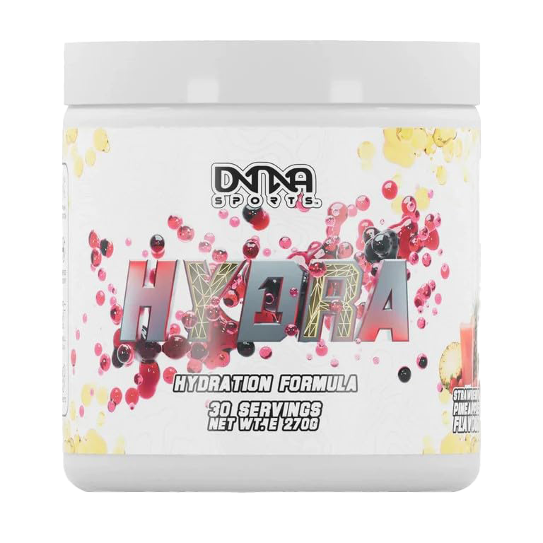 DNA Sports Hydra 1 270g Strawberry Pineapple Electrolyte Powder - Post Workout Recovery Drink Mix for Athletes & Fitness Enthusiasts - Ideal for Gym, Running & Sports Hydration