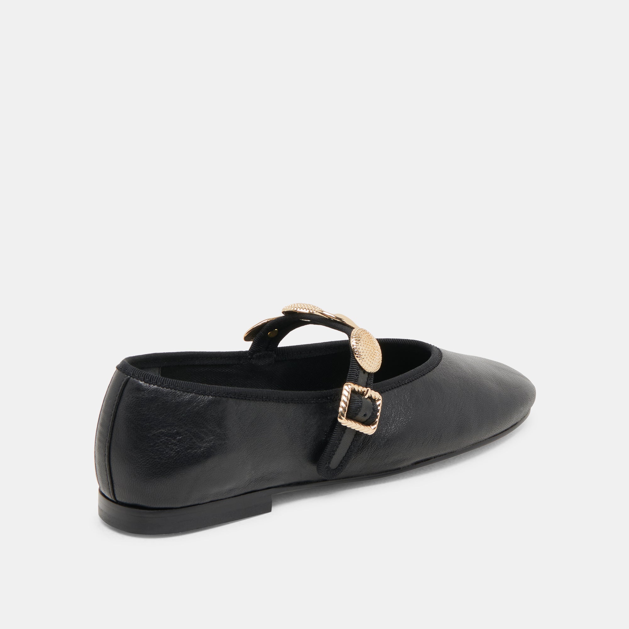 RELAN Women's Black Leather Ballet Flats - Comfortable & Stylish Shoes for Work, Travel & Everyday Wear