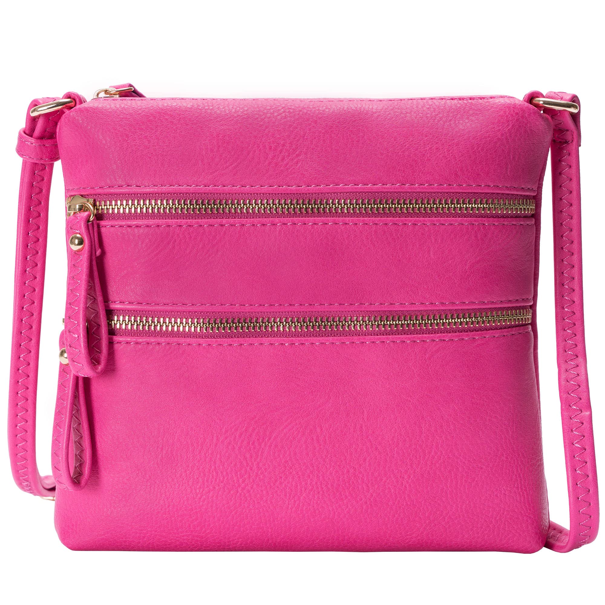 Solene Multi Zipper Pocket Crossbody Bag with Adjustable Strap - Lightweight Travel Purse & Everyday Messenger Bag for Women - Perfect for Work, Shopping & Travel Accessories