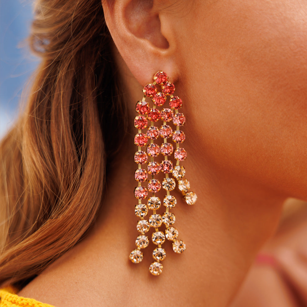 Rosanna Peach Stud Earrings for Women - Elegant & Stylish Peach Combo Jewelry Gift - Perfect for Casual Wear, Parties & Special Occasions