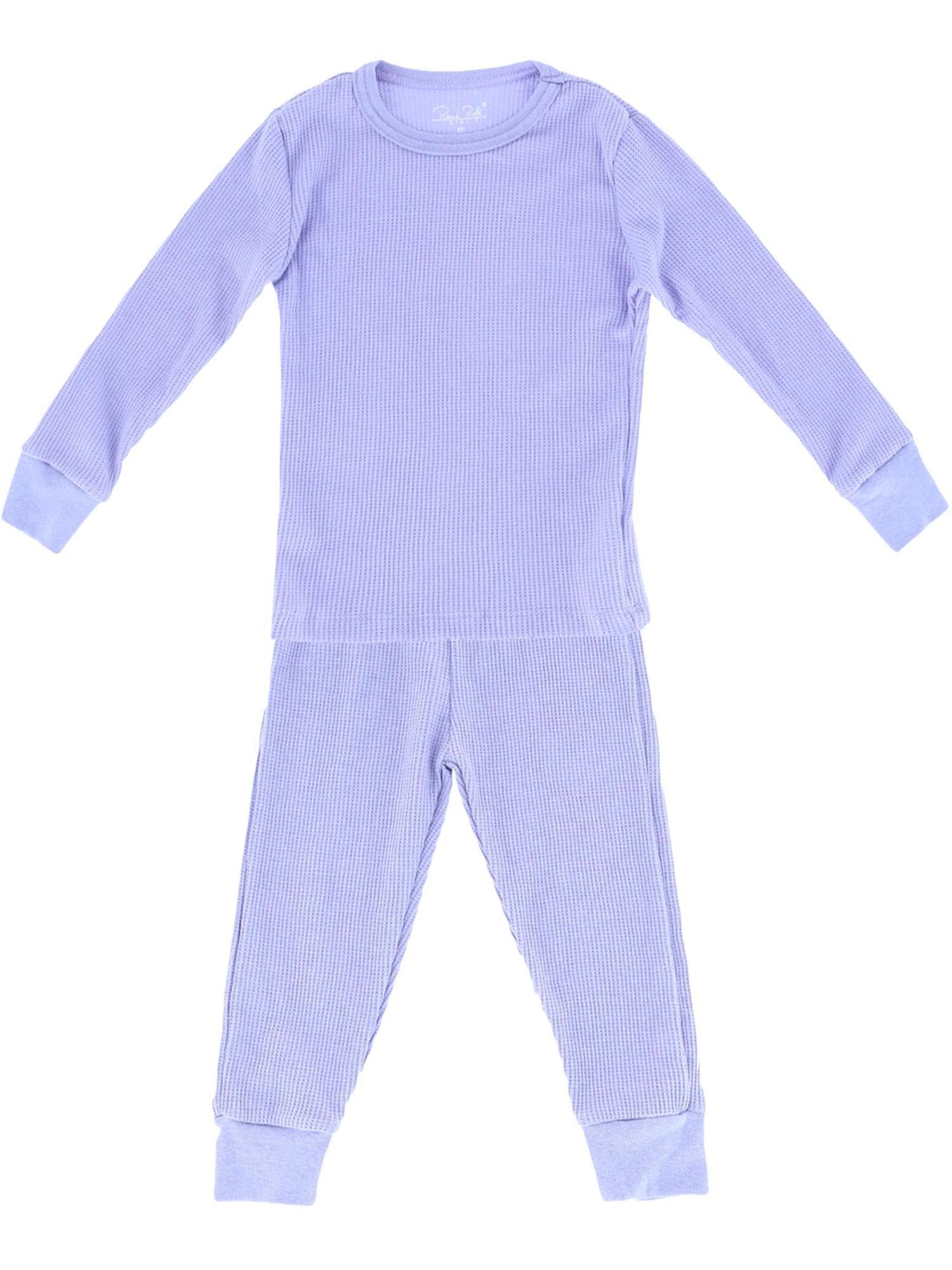 Rene Rofe Girls' Thermal Underwear Set - 2-Piece Waffle Knit Long Johns for Toddlers (1-3 Years) | Warm Winter Base Layer for Baby Girls | Perfect for Cold Weather, Snow Play & Indoor Comfort