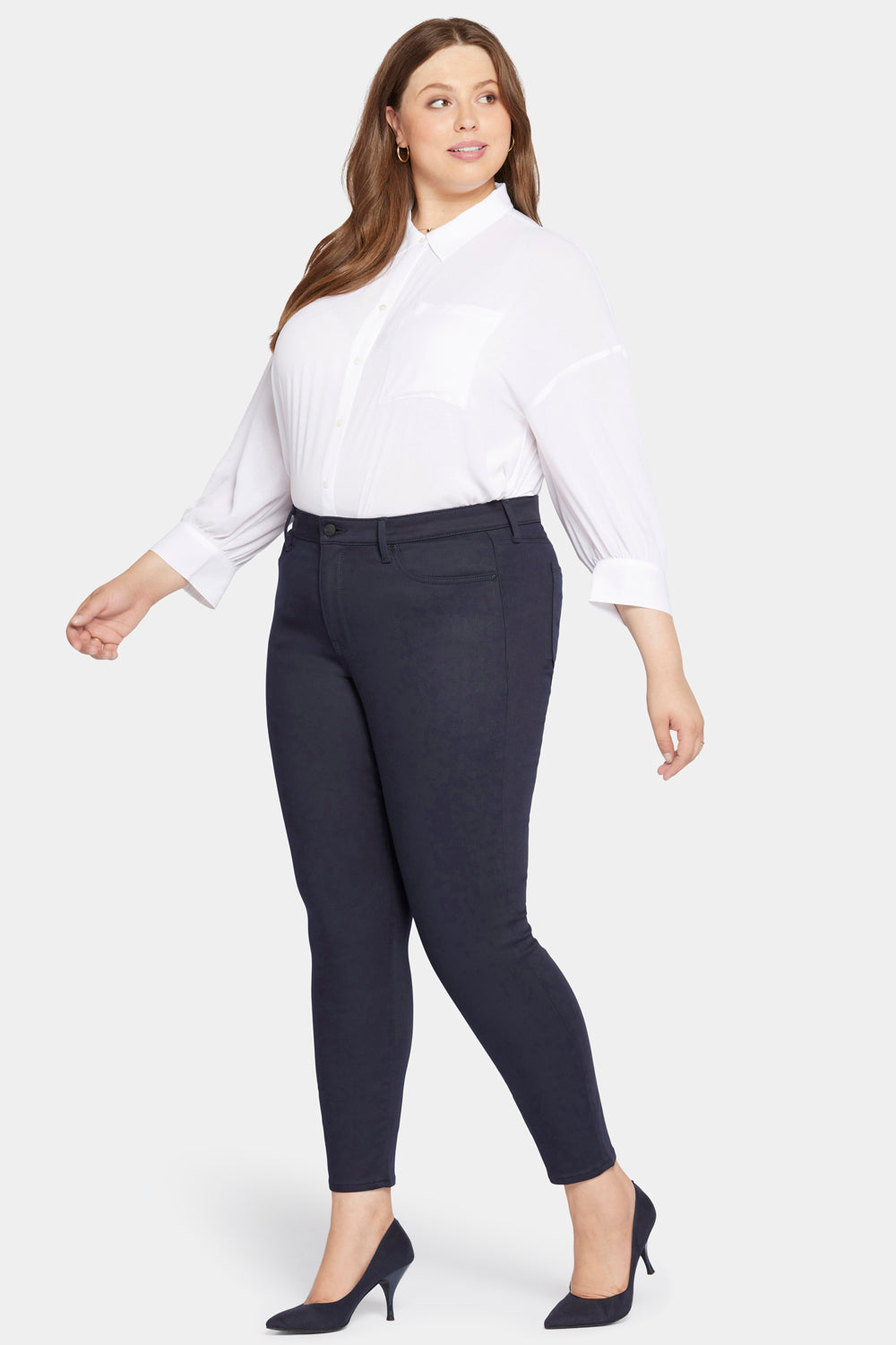 Ami Skinny Jeans for Women - Plus Size Dark Wash Denim Pants, High Waisted Stretch Jeans for Casual Wear & Night Out