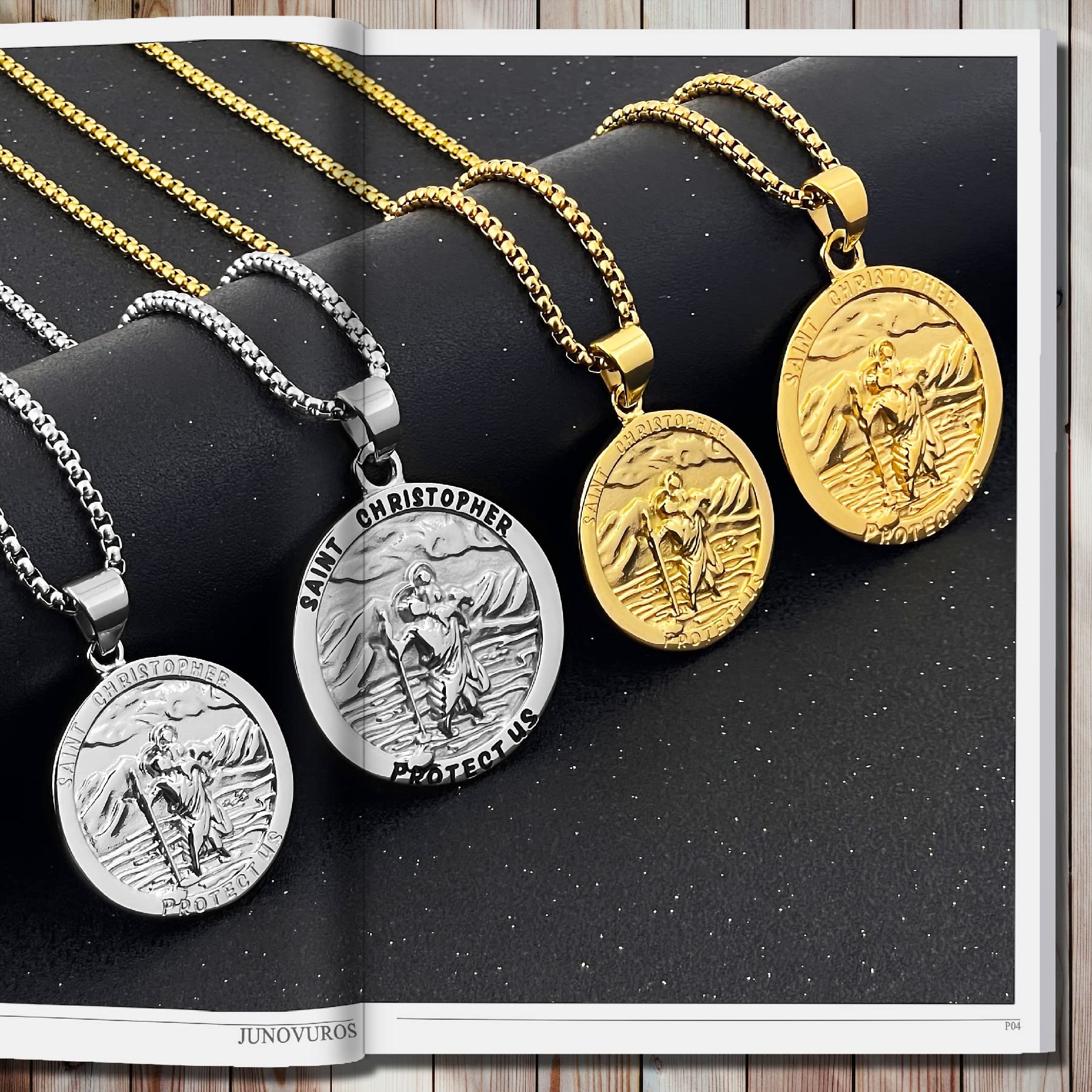 St. Christopher Pendant Necklace for Men & Women - Religious Jewelry Gift for Protection & Travel Safety