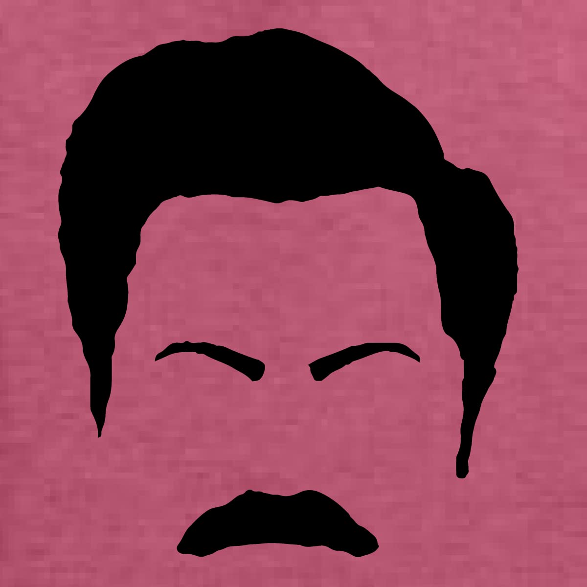 Ron Swanson Mustache Face Silhouette Graphic T-Shirt for Men - Parks and Recreation Pop Culture Fan Merch - Perfect for TV Show Parties & Comedy Gifts