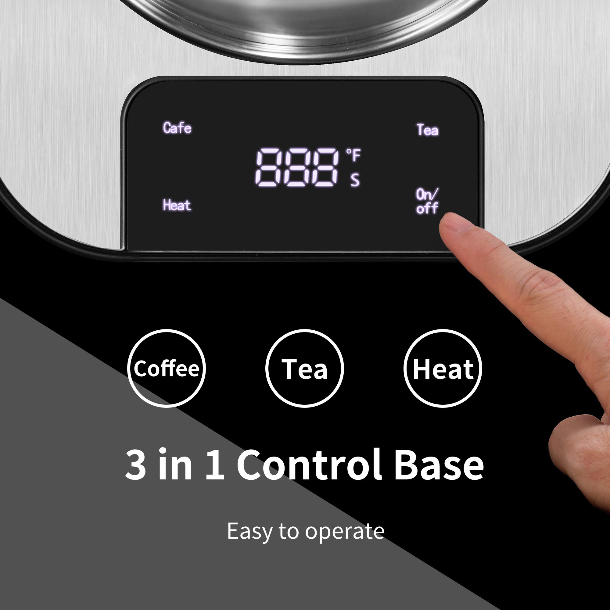 DualBrew Pro - 24 Oz Coffee & Tea Maker with 34oz Boiling Capacity, Double-Walled Stainless Steel Electric Kettle for Home, Office & Camping | Fast Heating, Multi-Functional & Portable Design | Perfect for Brewing Coffee, Tea & Hot Beverages Anywhere