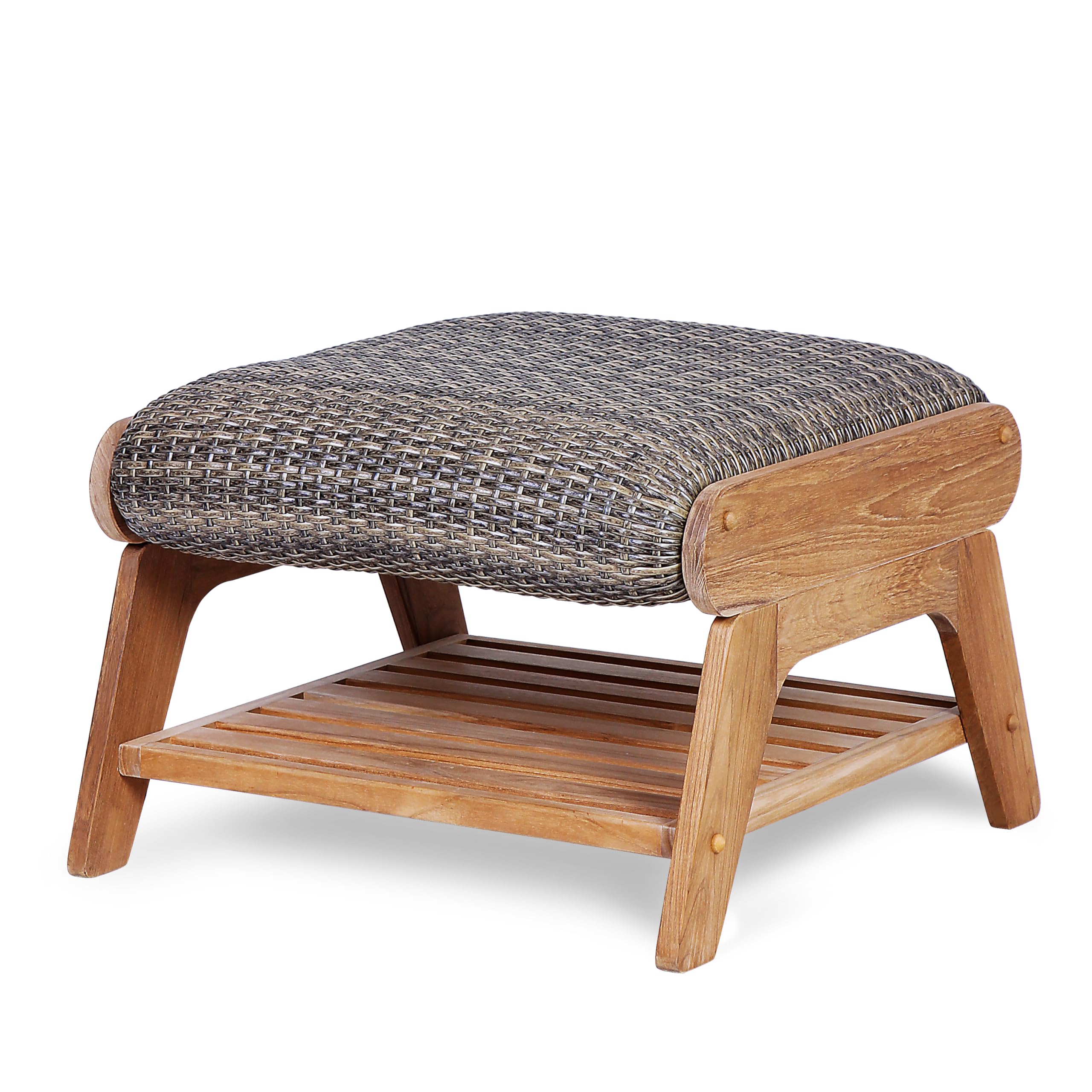 Cambridge Casual Auburn Upholstered Outdoor Ottoman - Water-Resistant Patio Footrest, Perfect for Garden, Deck, Poolside & Porch Relaxation