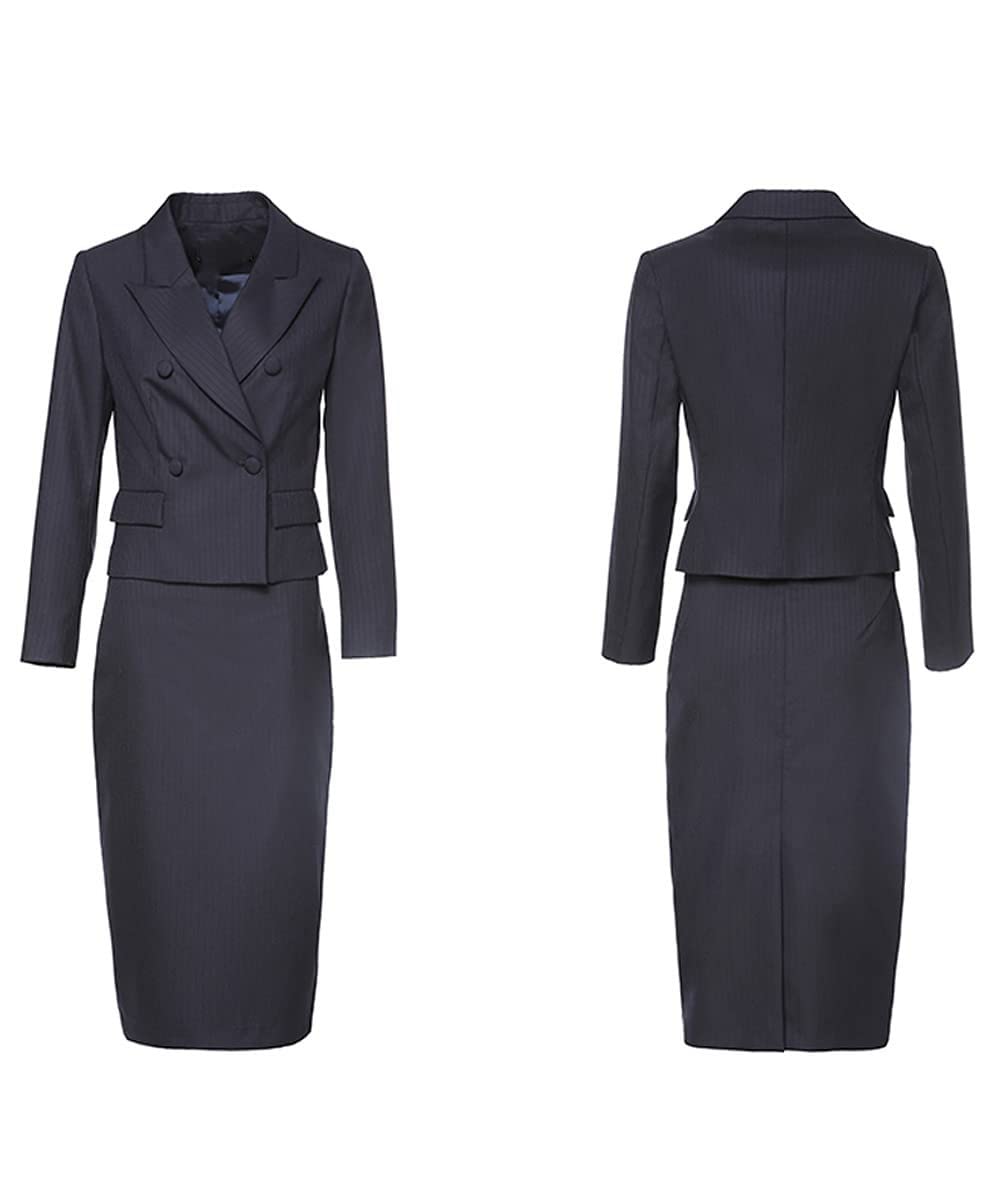Women's 2-Piece Business Suit Set - Professional Office Blazer & Skirt Formal Wear (Striped) | Perfect for Corporate Meetings, Interviews & Office Work