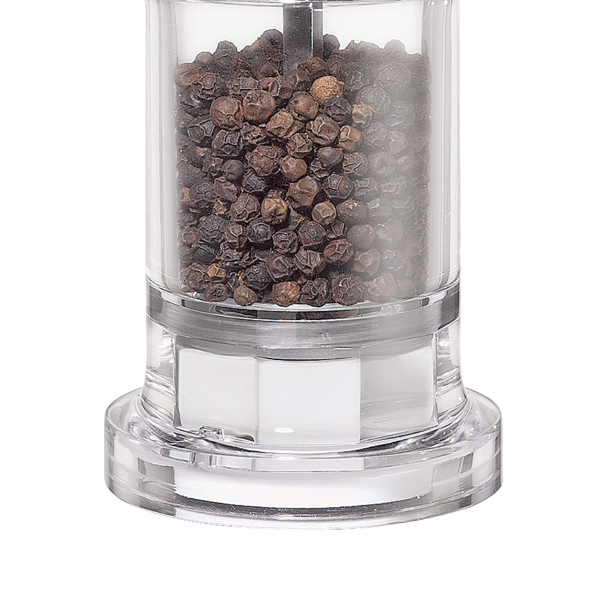 Premium 5.5-Inch Clear Acrylic Mini Pepper Grinder Mill - Classic Manual Spice Grinder for Kitchen, Dining Table & Travel - Perfect for Freshly Ground Pepper on Salads, Steaks & Pasta Dishes