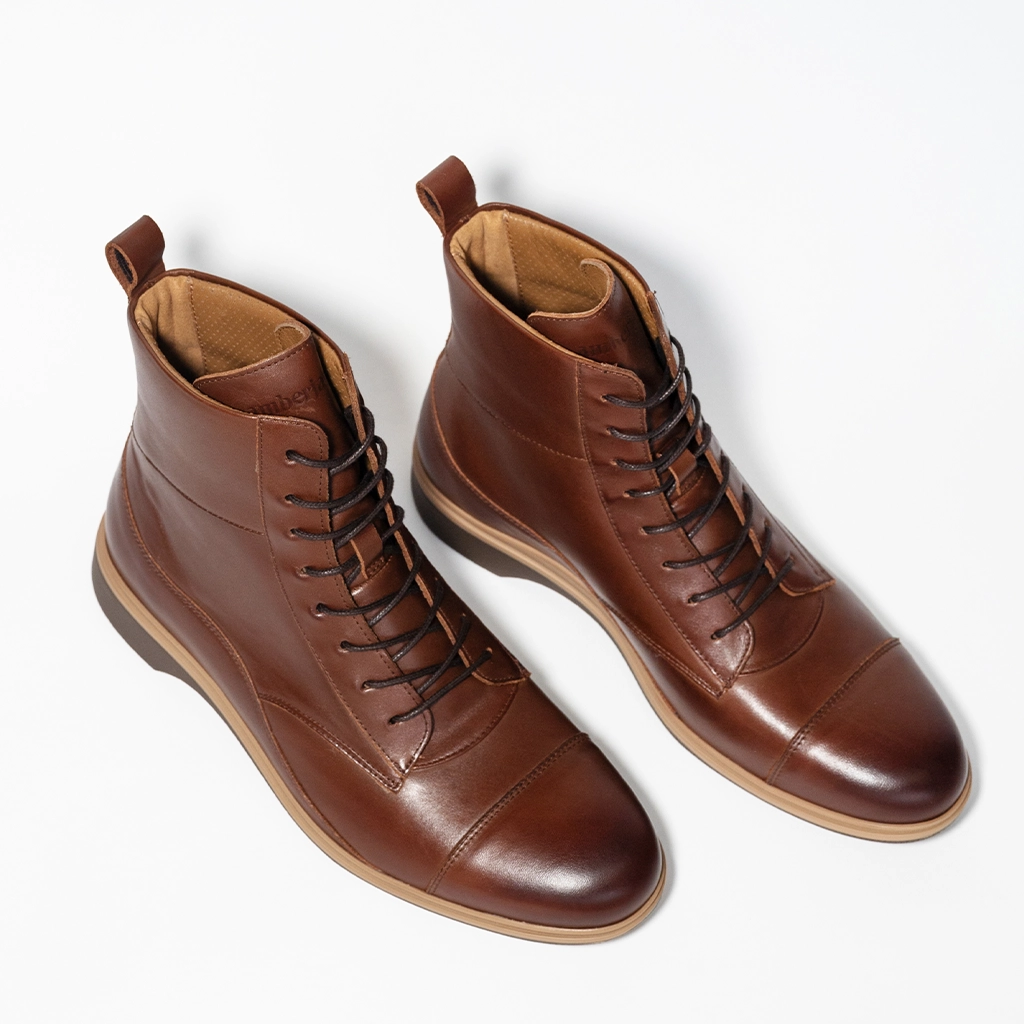 Premium Chestnut Leather Boots for Men & Women - Comfortable, Durable & Stylish for Hiking, Work & Everyday Wear