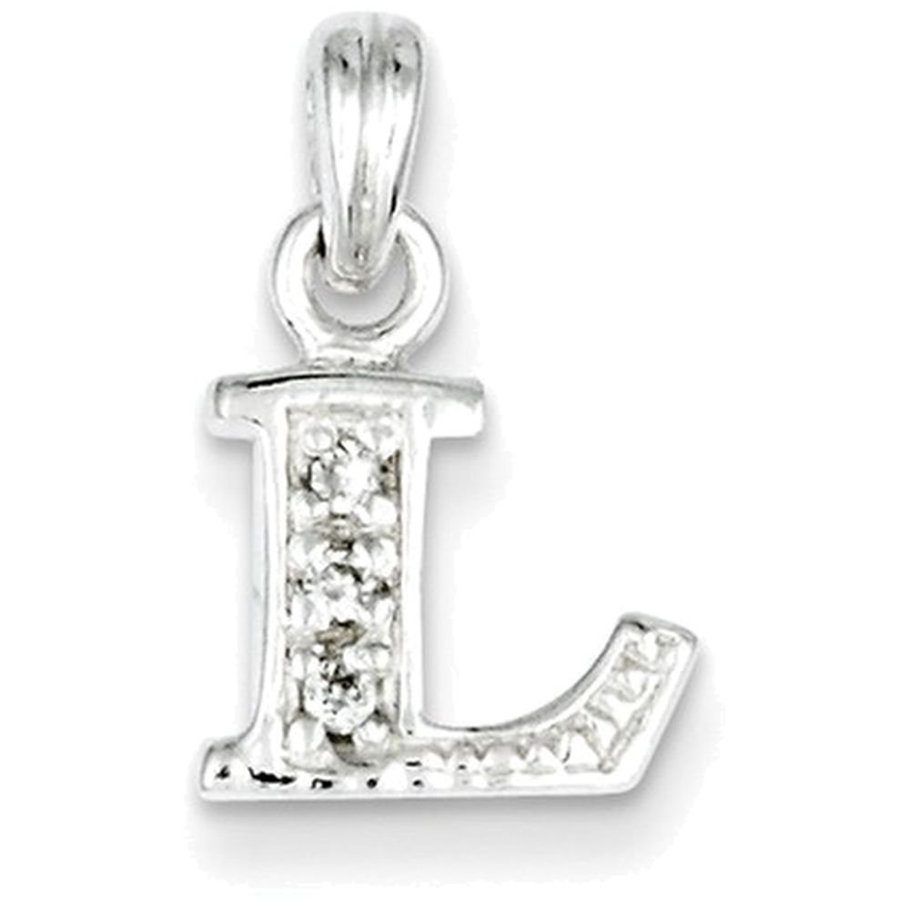 Sterling Silver Cubic Zirconia Initial 