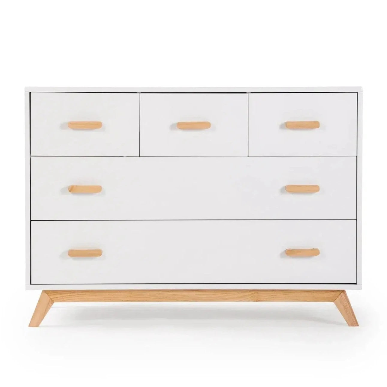 Soho Five Drawer Dresser - Modern Wooden Chest of Drawers for Bedroom & Living Room Storage | Perfect for Organizing Clothes, Accessories, and Home Decor