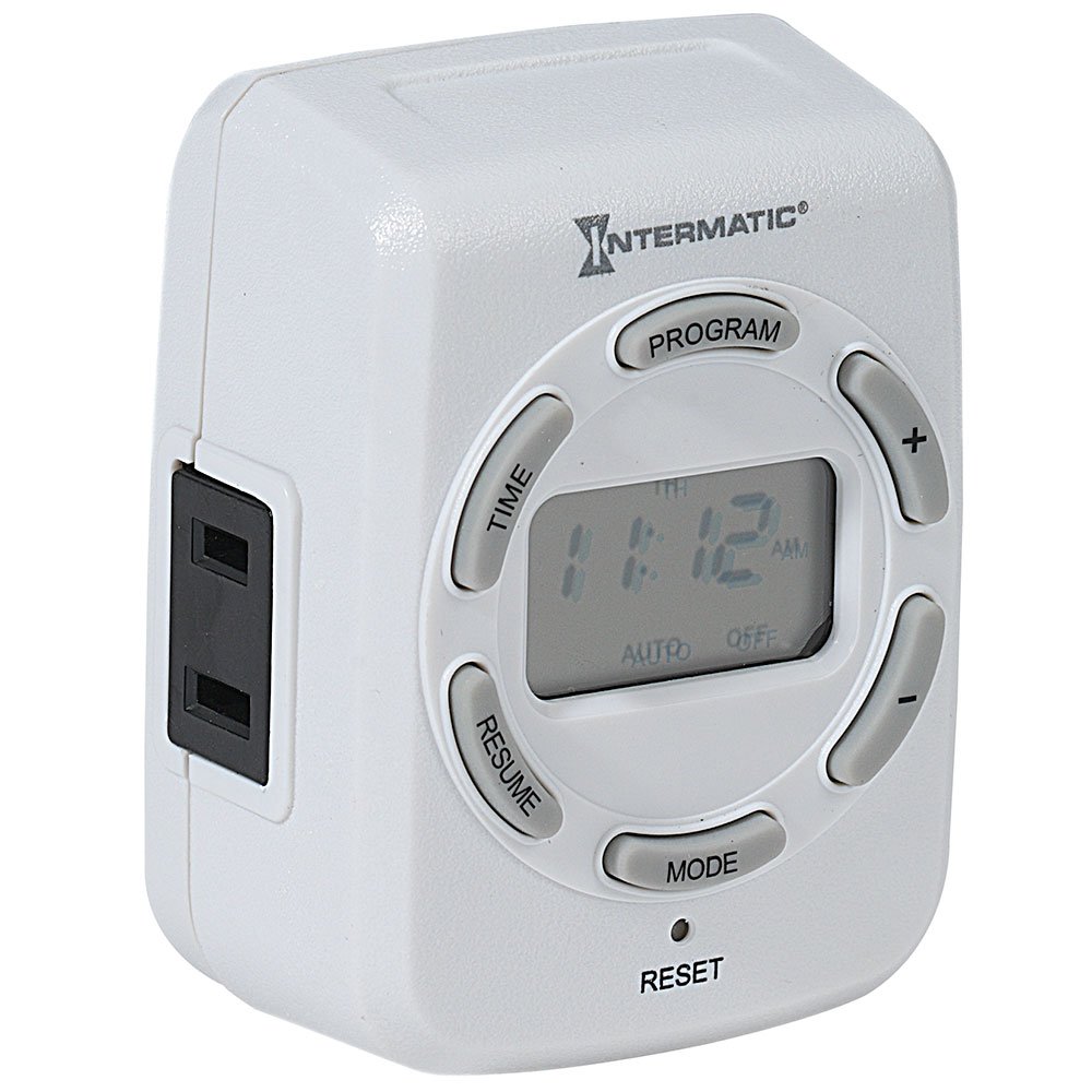 Intermatic DT121K 15-Amp Digital Indoor Timer - Programmable Light Switch for Home Automation, Energy Saving & Smart Scheduling - Perfect for Lamps, Appliances & Holiday Decorations