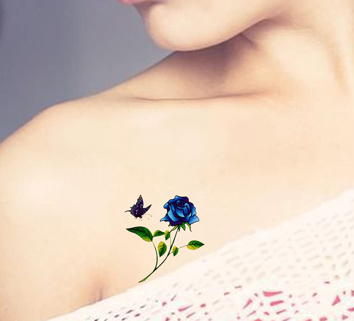 Waterproof Temporary Tattoo Stickers for Men & Women - 3D Realistic Flowers, Butterflies, Stars, Angels & Wolf Designs - Armband & Word Tattoos - 19x09 cm (M-95 Size) - Perfect for Parties, Halloween, Cosplay & Body Art
