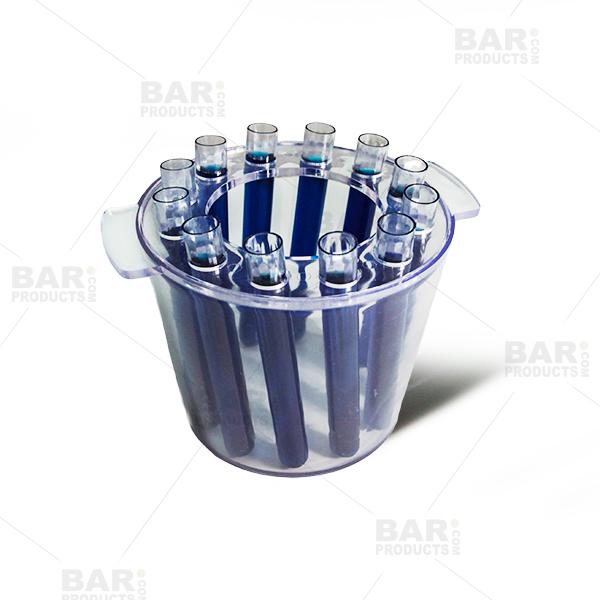 BarConic® Clear Test Tube Ice Bucket Shooter Tray - 12pc Party Drinkware Set for Cocktails, Shots & Beverages - Perfect for Bars, Weddings & Home Entertaining