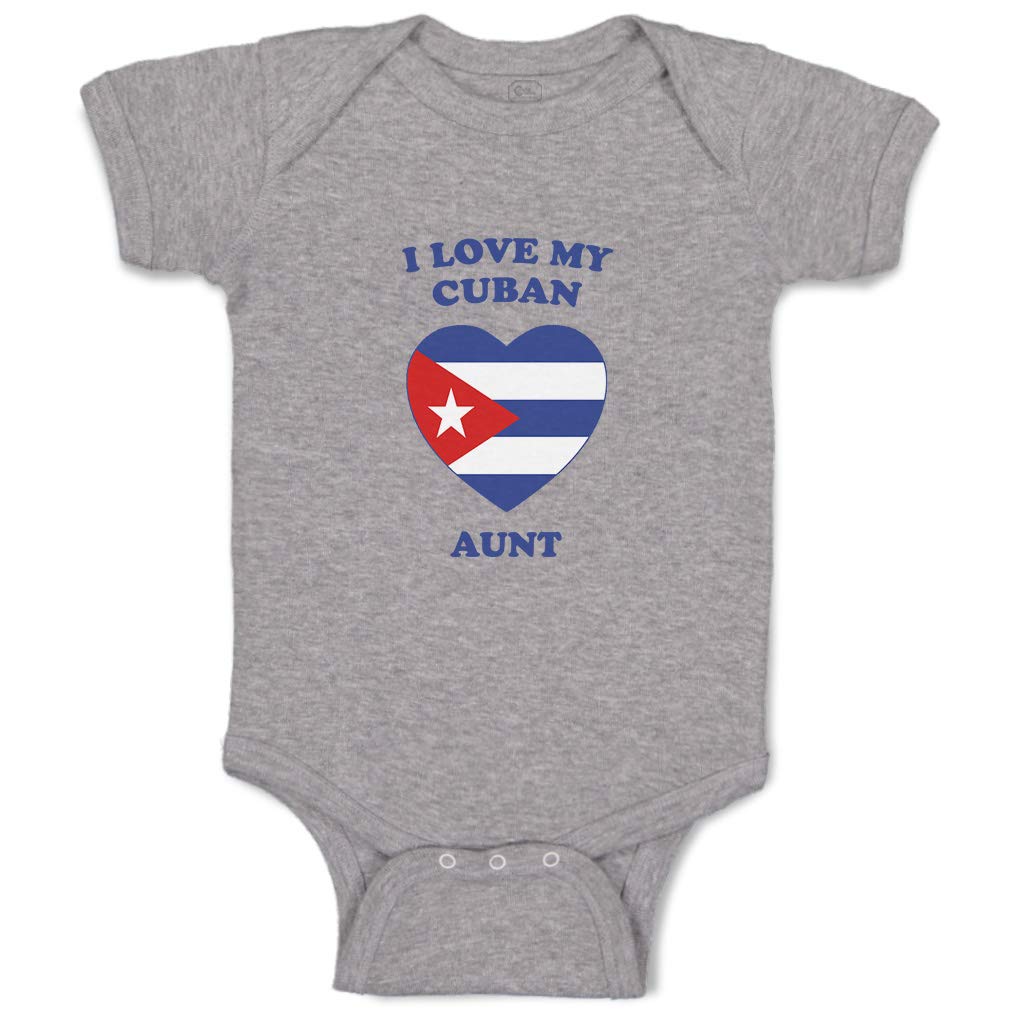 Funny Custom Baby Bodysuit - I Love My Cuban Aunt Cotton Onesie for Newborns | Oxford Gray Design | Perfect for Family Photos & Gifts