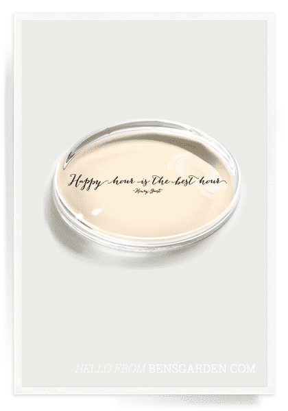 Happy Hour Crystal Dome Paperweight - Elegant Glass Desk Decor for Office & Home | Perfect Gift for Colleagues & Friends