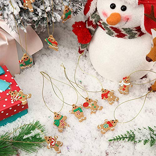 12-Pack Traditional Gingerbread Man Ornaments - 2.95 Inch Christmas Tree Decorations, Festive Hanging Charms for Holiday Parties, Home & Office Decor