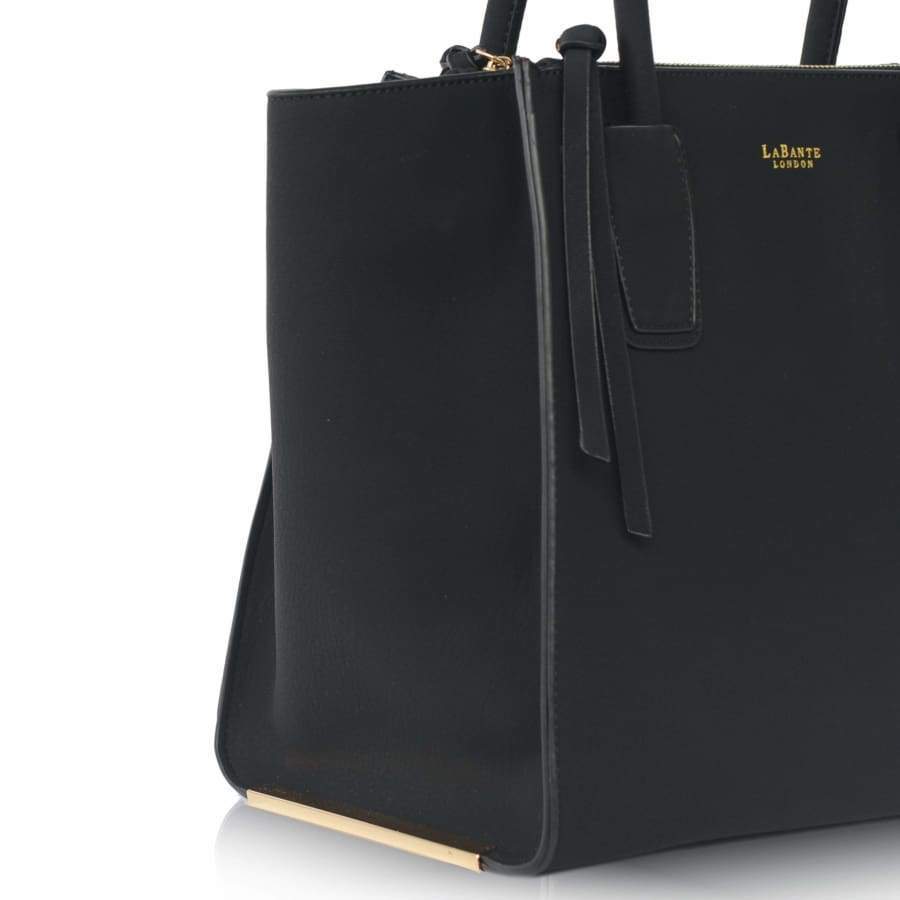 Stylish Vegan Leather Winged Tote Bag for Women - Black | Fashionable Work & Travel Handbag | Perfect for Office, Commute & Weekend Outings