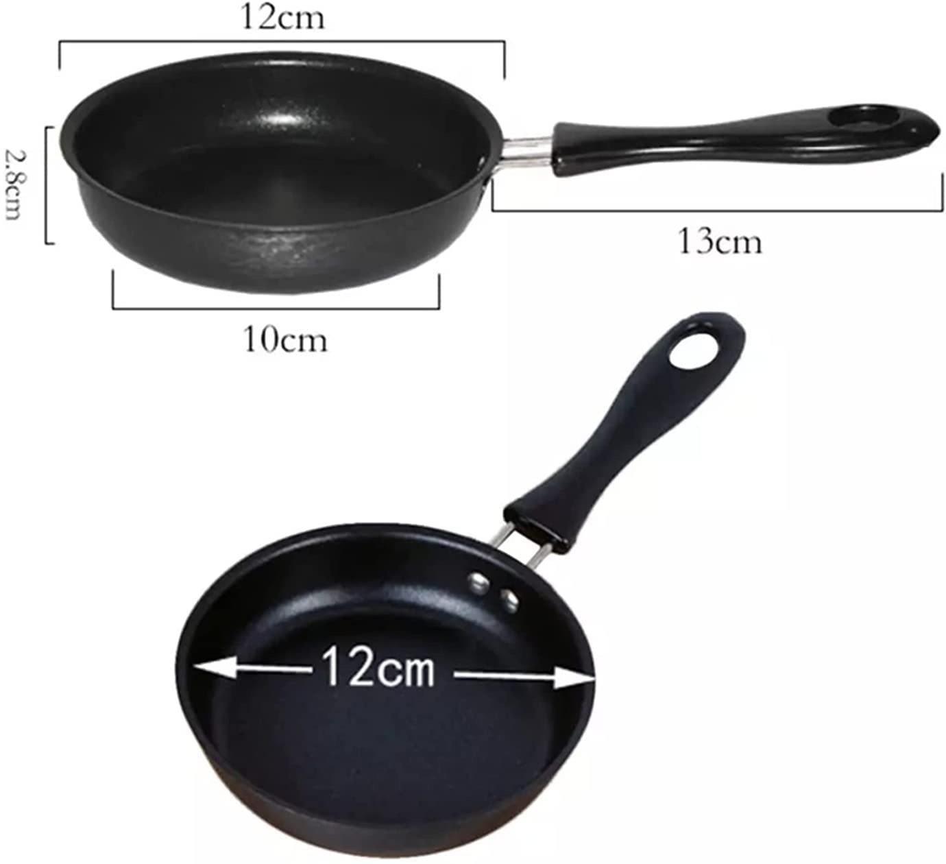 Nonstick Egg Frying Pan - 12cm Small Pancake Pan for Camping & Home Use | Perfect for Fried Eggs, Pancakes & Mini Meals | Durable Round Mini Saucepan for Kitchen, RV & Outdoor Cooking