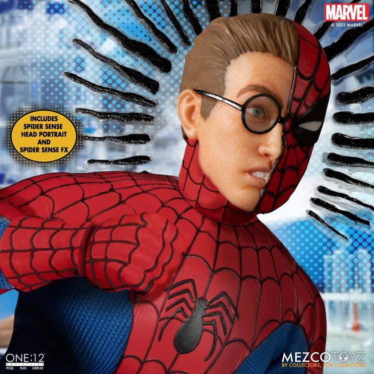 Mezco One:12 Collective Amazing Spider-Man Deluxe Edition Action Figure - Premium Collectible for Marvel Fans, Home Display & Gift Idea