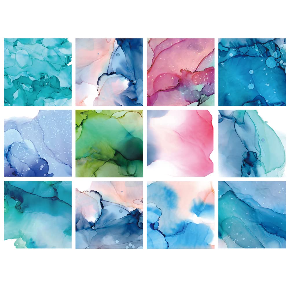 12x12 Inch Scrapbook Paper Pad - 24 Sheets Single-Sided Cardstock for Card Making, DIY Crafts, Scrapbooking & Album Decor | Premium Halo Dye Design | Perfect for Home Decor, Gift Wrapping & Party Backgrounds