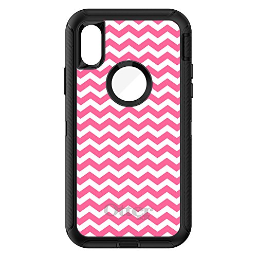 Pink White Chevron Stripes Wave On Black Case